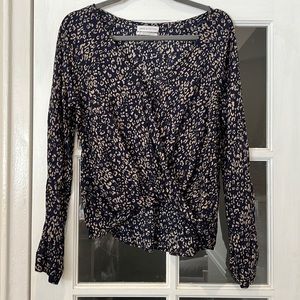 Urban Outfitters Animal Print Wrap Front Top